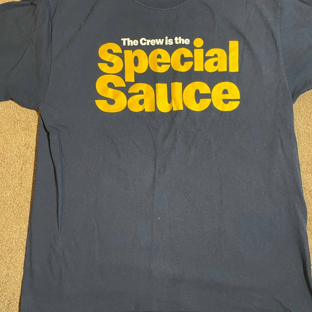 McDonald's "The Crew is the Special Sauce" employee crew shirt.